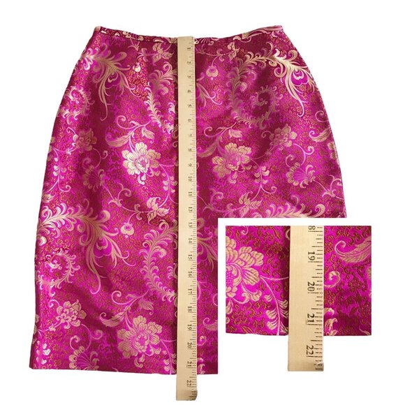 Helen wang skirt fuchsia and gold brocade pencil skirt - Picture 8 of 8